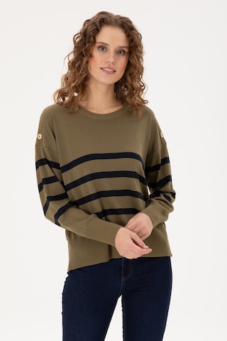 U.S. Polo Assn. Kadın Haki Bisiklet Yaka Kazak 50297070-VR027