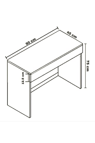 Arya Novella Mode Çekmeceli Bölmeli Beyaz Makyaj Masası Kulplu