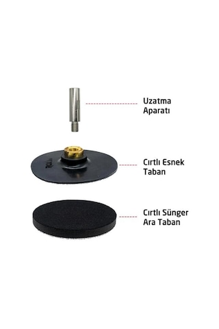 Rox Wood 0181 Esnek Cırt Zımpara Taban Seti 115 MM  ( 3 Parça )