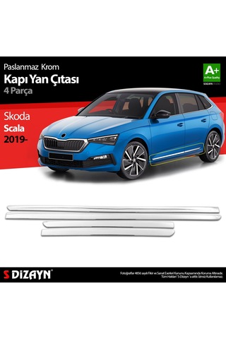 Skoda Scala Krom Kapı Yan Çıtası 4 Prç 2019 Üzeri