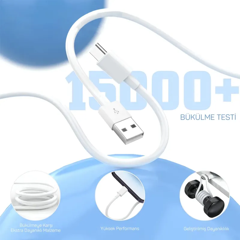 Abatech 3.0 Type-c Usb Hızlı Şarj Aleti / Cihazı Beyaz
