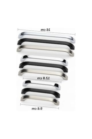 Modern Siyah Metal Mutfak Dolap Kulpları - 160 Mm Çekmece Kapak Kulbu 155 x 230 MM (Büyük Boy)