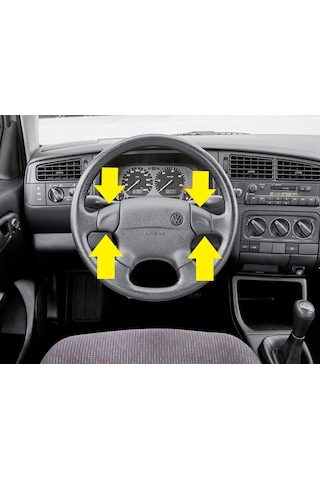 Vw Vento 1992-1998 Direksiyon Korna Düğmesi Ve Alt Taşıyıcı, Tamir Seti 4 Parça / Siyah / Abs Plastik / Parça Kodu: 3a0419097
