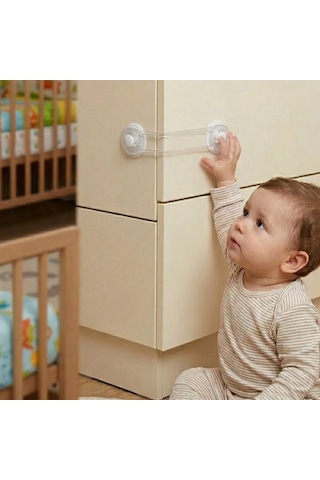 İdeal Baby Ide-08 Ide-17 Çok Amaçlı Dolap Ve Çekmece Kilidi - Büyük Boy, Çocuk Emniyeti- 24'li Paket