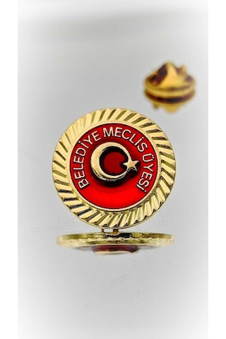 Yörük Tasarım Belediye Meclis Üyesi Altın Kaplama Mine Boyalı Yaka Rozeti Altın