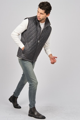 Daynax Erkek Cep Detaylı Baklava Desenli Yelek 492700 Füme Füme