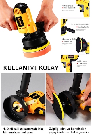 Assur ASR402-02-07 Elektrikli Dikey Polisaj Zımpara Makinesi Sarı
