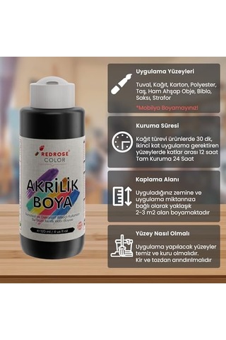 Siyah Akrilik Boya 120ml