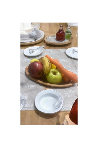 Ahşap Kayık Şeklinde Salata Ve Meyve Tabağı Kahverengi