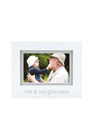 Pearhead Me And My Grandpa Sentiment Bebek Resim Çerçevesi, Bebek Hatırası Fotoğraf Çerçevesi, Cinsiyetsiz Bebek Kreş Dekoru, Büyükanne Ve Büyükbaba Hediyesi, Beyaz Açık Gri