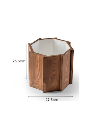 Halohope El Yapımı Doğal Ahşap Büyük Dekoratif Modern Kaliteli Bahçe Balkon Saksı Saksılık Stant Çiçeklik