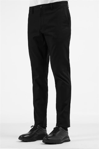 İmza Siyah Yan Cep Düz Paça Pamuklu Comfort Fit Chino Casual Pantolon 1003255167 Siyah
