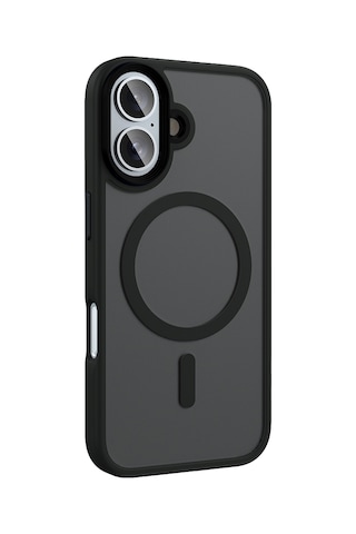 Apple Uyumlu iPhone 16 Plus Kılıf Mat Arka Yüzey Wireless Şarj Özellikli Casen Flet Magsafe Kılıf Desert Titanyum