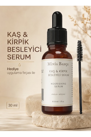 Minia Bahçe Kaş Ve Kirpik Bakım Serumu 30 Ml Fırça Hediyeli Bitkisel Yağ Bakımı