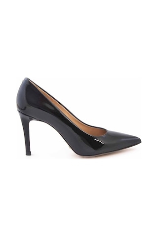 Rouge Deri Stiletto Kadın Topuklu Ayakkabı 4924-02V8 Siyah Rugan Siyah