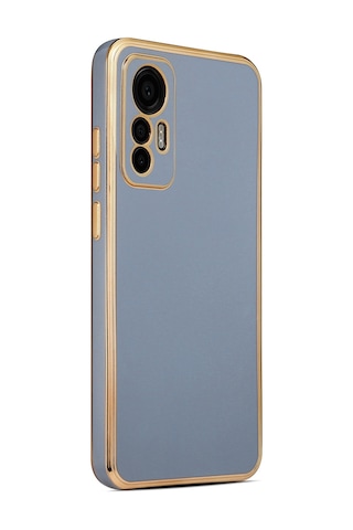 Xiaomi Uyumlu Mi 12 Lite Kılıf Zore Kenarı Gold Renk Silikon Bark Kapak