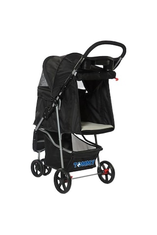 Tommy Evcil Hayvan Arabası 81x45.5x101 Cm Siyah Max 15 Kg