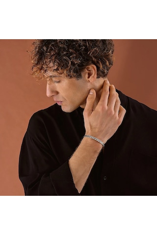 925 Ayar Gümüş Kurukafa Motifli Unisex Kelepçe Bileklik Gümüş