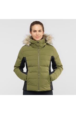 Salomon Stormcozy Jacket W Kadın Kayak Ceketi LC1382000 Yeşil