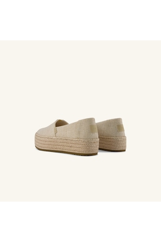 10023059 Champagne Espadril Kadın 10023059 Toms Valencıa Glimmer Slub Canvas Krem