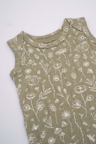 Boumini Kolsuz Çıtçıtlı Atlet Müslin Bebek Body Wild Flowers Yeşil - Yeşil