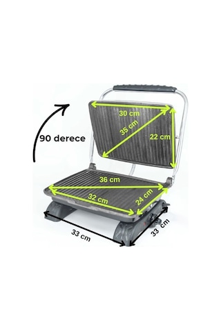 Dökümix Demir Döküm Gri 1800 Watt 4-6 Dilim Ev-sanayi-büfe Tipi Tost Makinası Ve Izgara