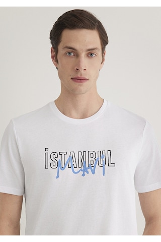 Mavi - Beyaz Istanbul Tişört 067114-620-Beyaz