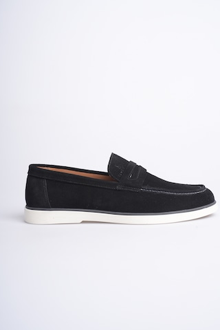 Fame Step Hakiki Deri Erkek Loafer Ayakkabı Süet Günlük Rahat Casual Mokasen Siena siyah