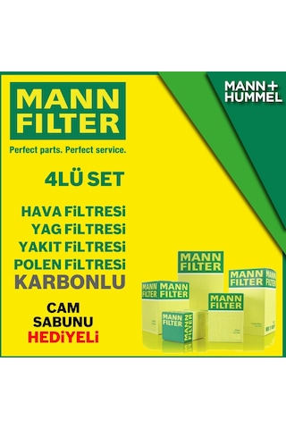 Toyota Corolla Uyumlu 1.4 D4D Mann-Filter Filtre Bakım Seti 2007-2018