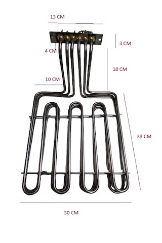 Rezistans Fritöz 10000w 30 33cm 8,5mm 380v 1