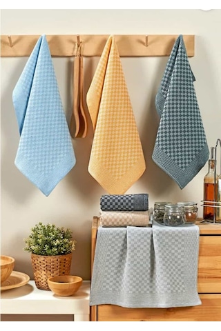 6 Lı Set Buldan Mutfak Kurulama Bezi, Peçete, El Bezi 40x60 Karma