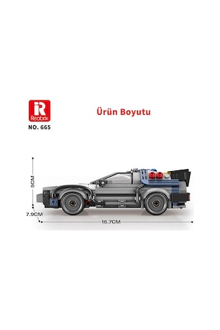 Reobrix Technic 665 Geleceğe Dönüş Delorean Dmc Back To The Future Yaratıcı Yapı Blok Seti Building Blocks - 405 Parça
