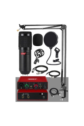 Karın Bölgesix Glx Paket-2 Bm800 And Mikrofon Ses Kartı + Stand Set