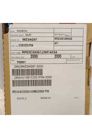 Rpe5c2a561j2m1a03a 560pf 100v 5mm Multi Kondansatör 100 Adet