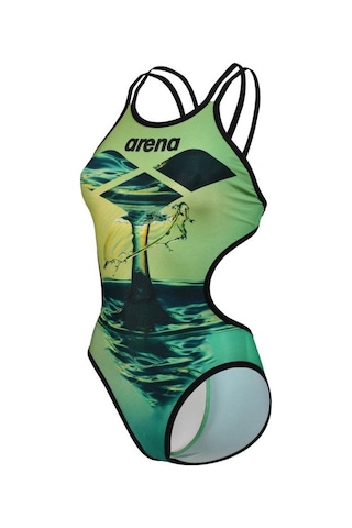 Arena One Double Cross Back Kadın Yüzücü Mayosu 006780550 Yeşil