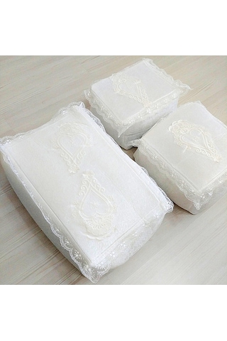 Dilex 3'lü Hurç Set Çeyizlik Bohça Gelin Bohçası Damat Bohçası Kadife