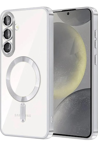 Samsung Galaxy S26 Uyumlu Kılıf Kamera Lens Koruyuculu Magsafe Özellikli Telefon Kılıfı Kapak Gümüş