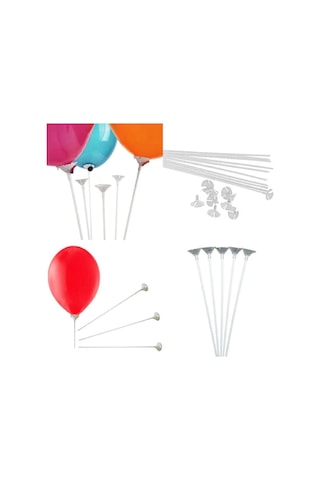 100 Adet Balon Çubuğu Sopası ve 100 Adet Kup Çubukları