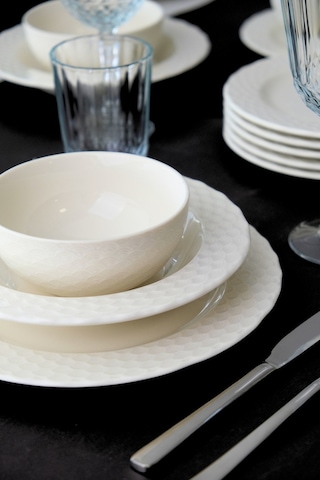 Porser Costa Transparan Yemek Takımı 6 Kişilik 24 Parça Cos24yk Krem