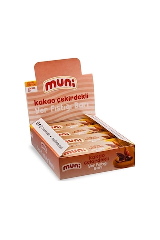 Muni Kakao Çekirdekli Yer Fıstığı Barı 12 x 40 G