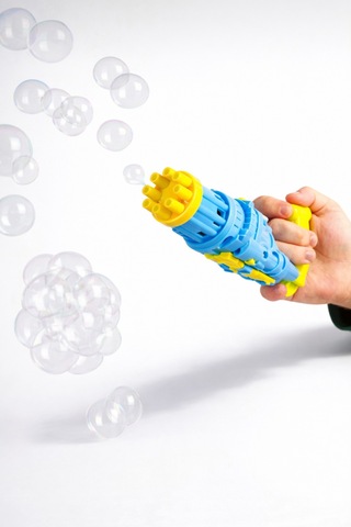 Mavi Pilli Köpüklü Oyuncak Boloncuk Köpük Makinesi Tabancası 50 Ml Likit Köpük Mavi