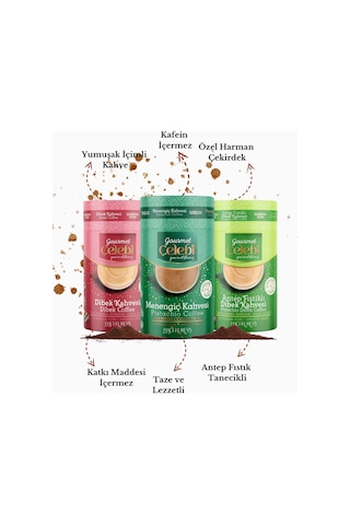 Fıstıklı,dibek,menengiç Kahvesi 250 Gr X 3'lü Set Diğer