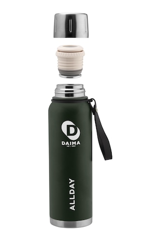 Daima Allday 1000 Ml 12 Saat Sıcak 24 Saat Soğuk Yeşil Termos Yeşil