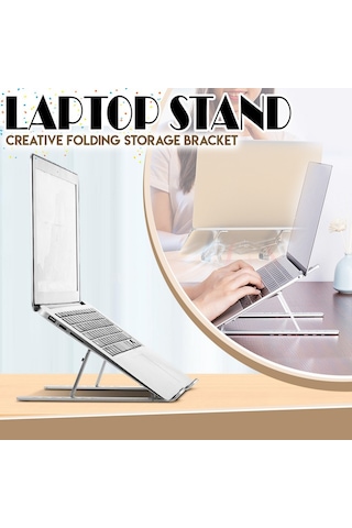 HT-119 Çift Kenetli Katlanır Alüminyum Laptop & Tablet Standı