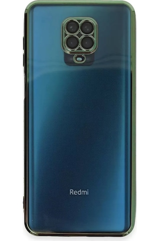 Newface Xiaomi Redmi Note 9 Pro Kılıf Razer Lensli Silikon - Yeşil