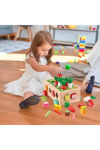 Robokids Montessori Ahşap Sebze Ve Meyve Eşleştirme Oyunu - Rbkds63