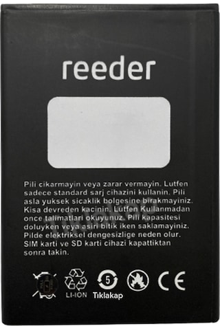 Tıklakap Reeder P13 Blue 2021 2022 Batarya Pil Hb001
