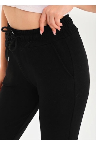 Vogsign 383 Unisex Modal Kumaş Lastikli Paça Cepli Eşofman Altı Siyah