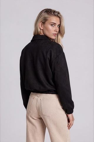 Vitrin Süet Bomber Ceket Siyah