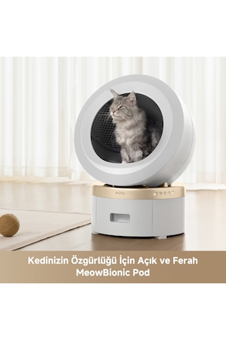 MOVA Meowgicpod LR10 Prime Akıllı Otomatik Kedi Tuvaleti 6 L Kapasite  Küreksiz Kullanım Yıkama Için Tek Çekişte Çıkarma